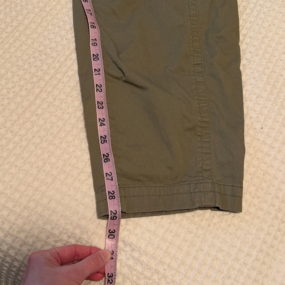 Abercrombie & Fitch Belted Barrel Pants Womens 25 Olive Green Loose Relaxed - Picture 6 of 7